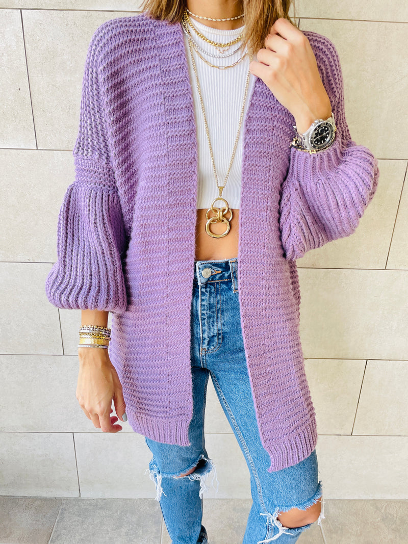 Lilac on sale chunky cardigan