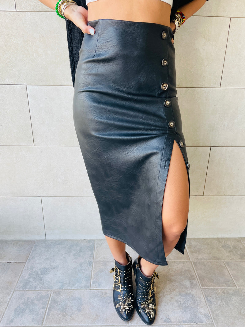 Black leather hotsell skirt lace up