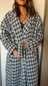 Tweed Checkered Longline Coat