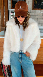 White Faux Fur Cropped Jacket