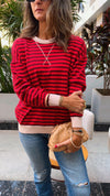 PREORDER Red Scarlet Striped Knit