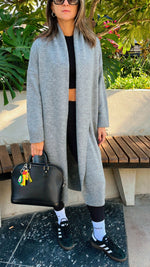 Grey Knitted Maxi Cardigan