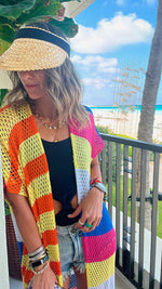 Yellow & Fuchsia Crochet Summer Coverup