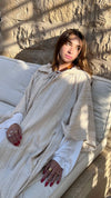 Beige Dottie Hooded Kaftan