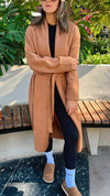 Camel Knitted Maxi Cardigan