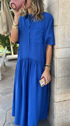 Blue Collared Maxi Dress