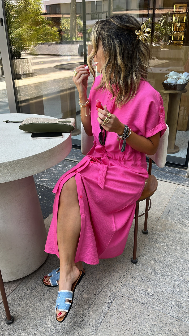 Fuchsia Knot City Dress