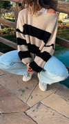 Beige Chunky Striped Knit