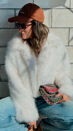 White Faux Fur Cropped Jacket