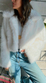 White Faux Fur Cropped Jacket