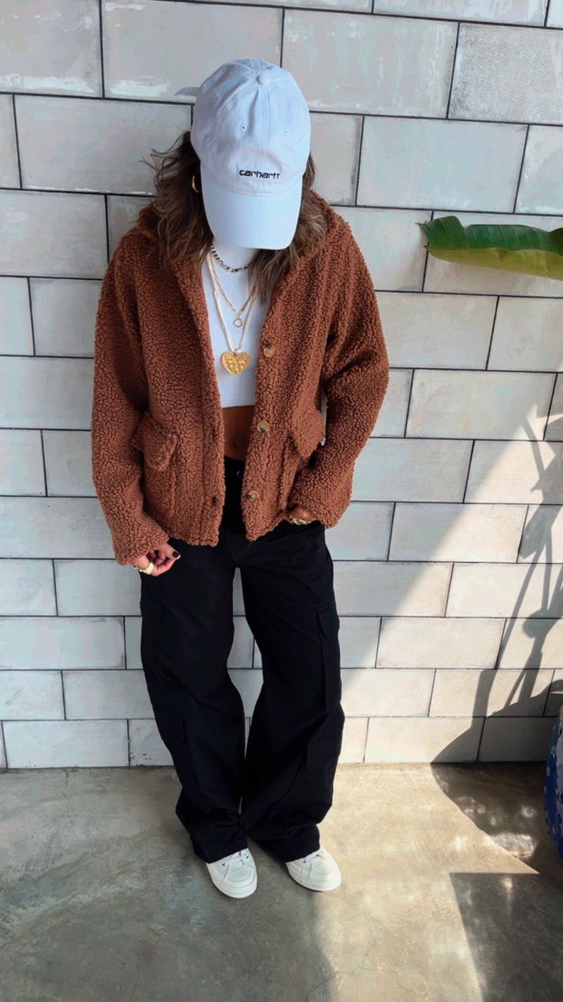 Camel Cozy Teddy Jacket