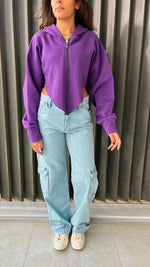 Purple V Cropped Jacket