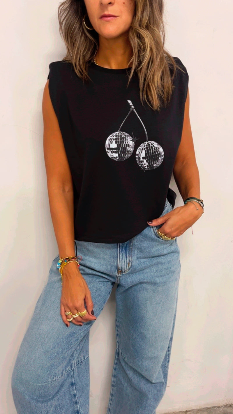 Disco Shoulder Pad Cut Tee