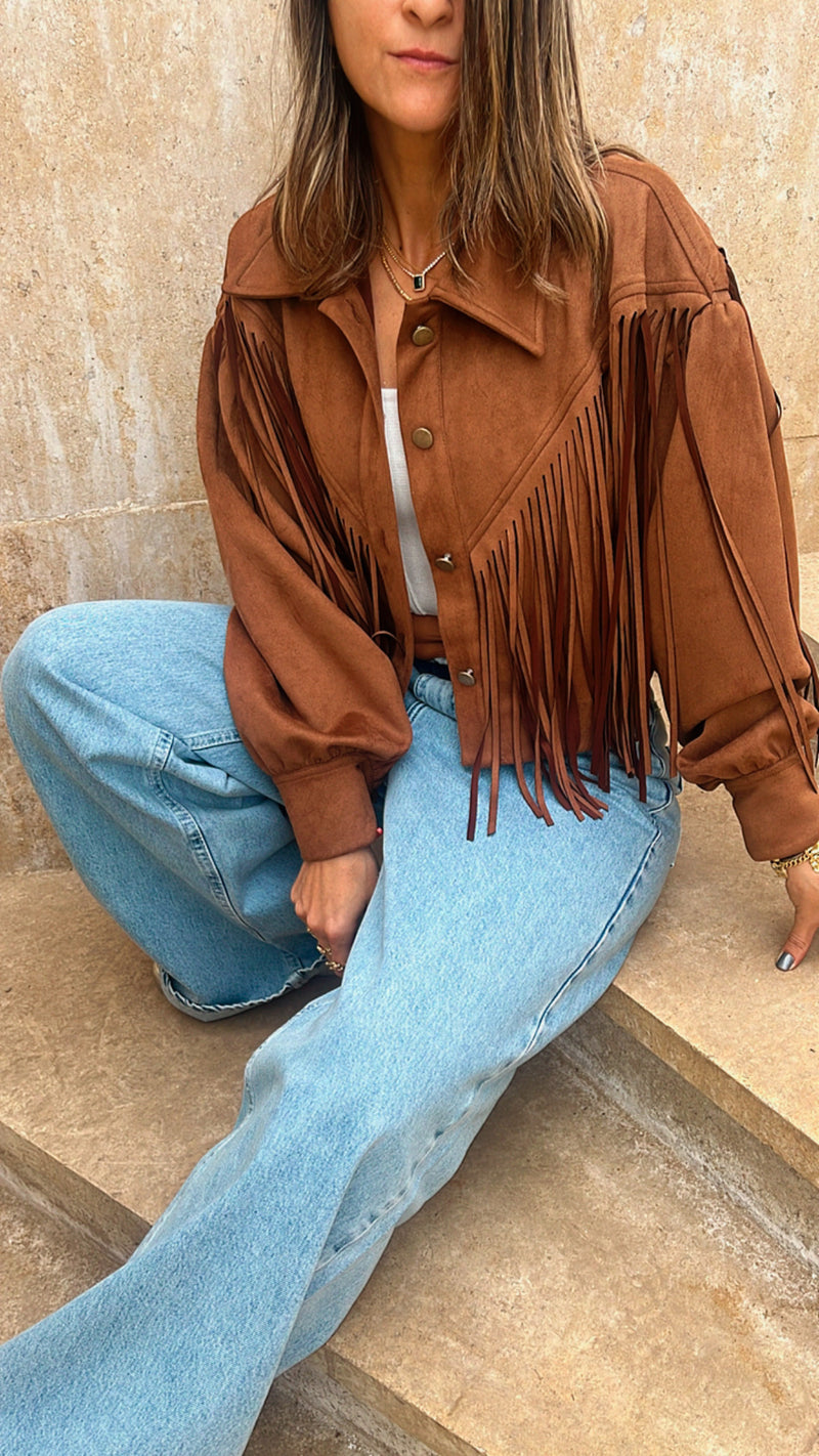 Camel Fringed Cowboy Jacket