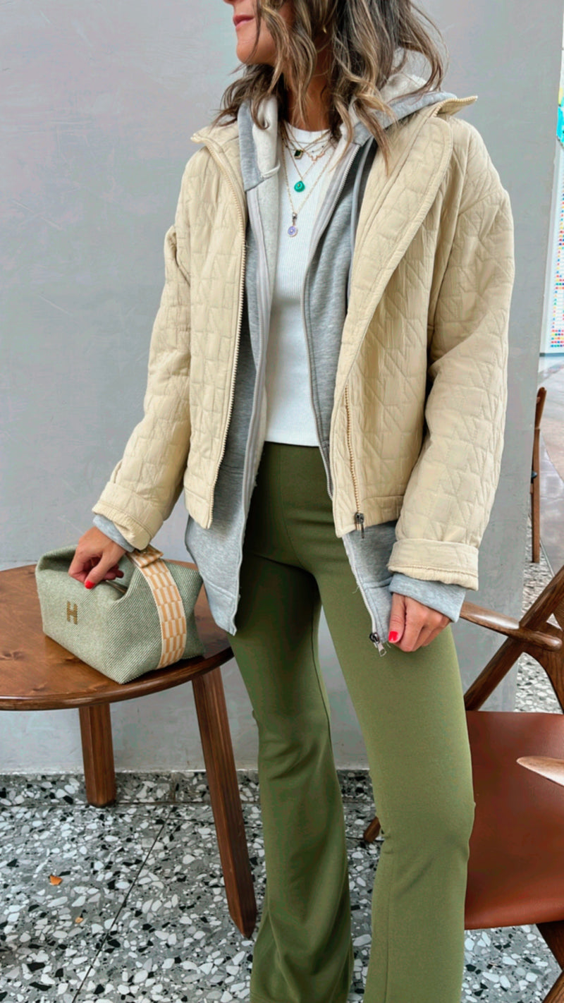 Beige Quilted Everyday Jacket