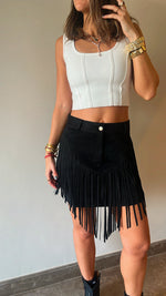 Black Fringed Cowboy Skirt