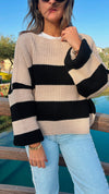 Beige Chunky Striped Knit