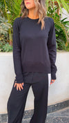 Black Signature Crew Knit Sweater