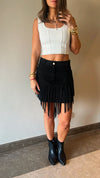 Black Fringed Cowboy Skirt