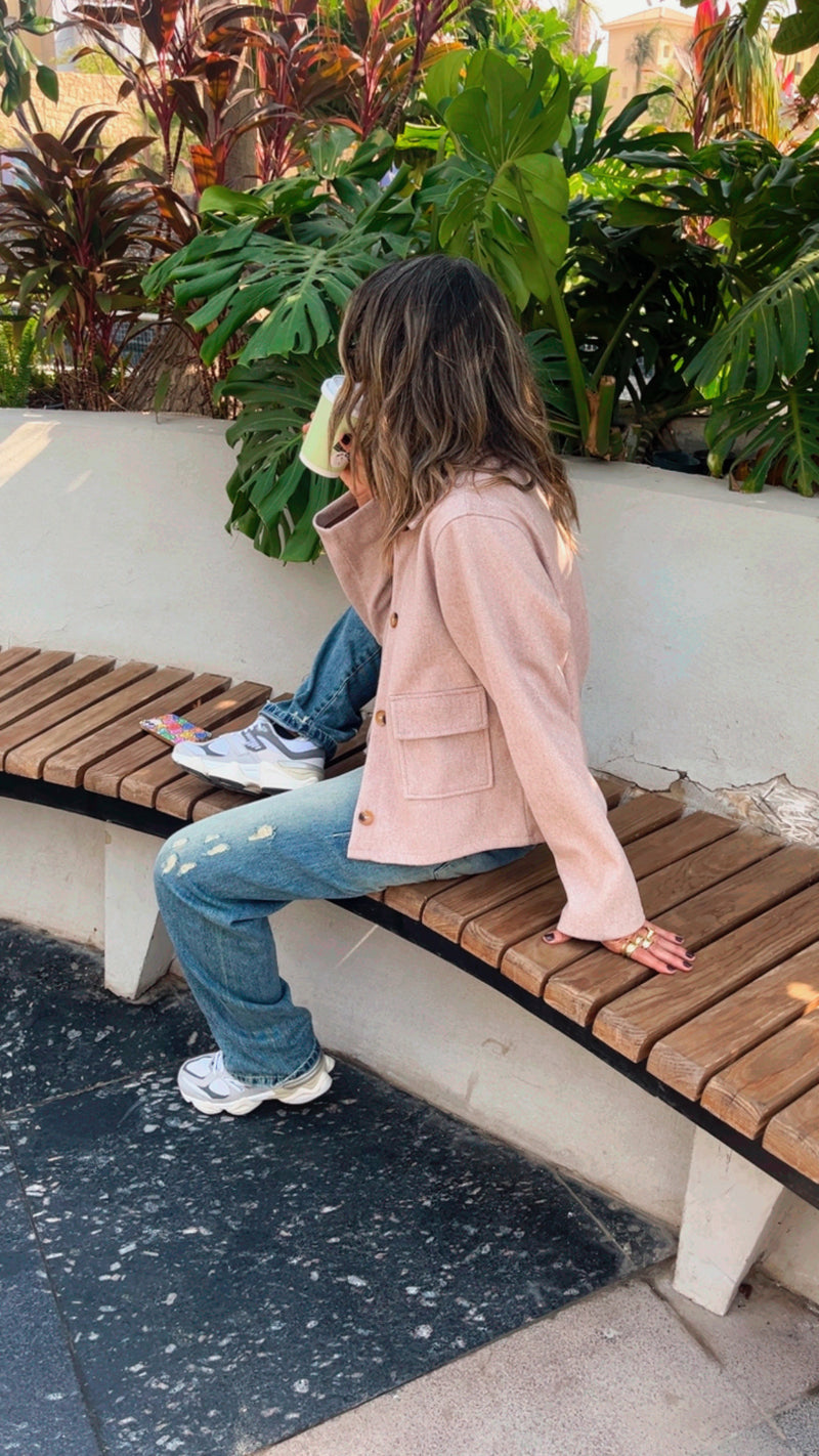 Beige Hit The Streets Cropped Jacket