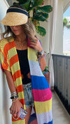 Yellow & Fuchsia Crochet Summer Coverup