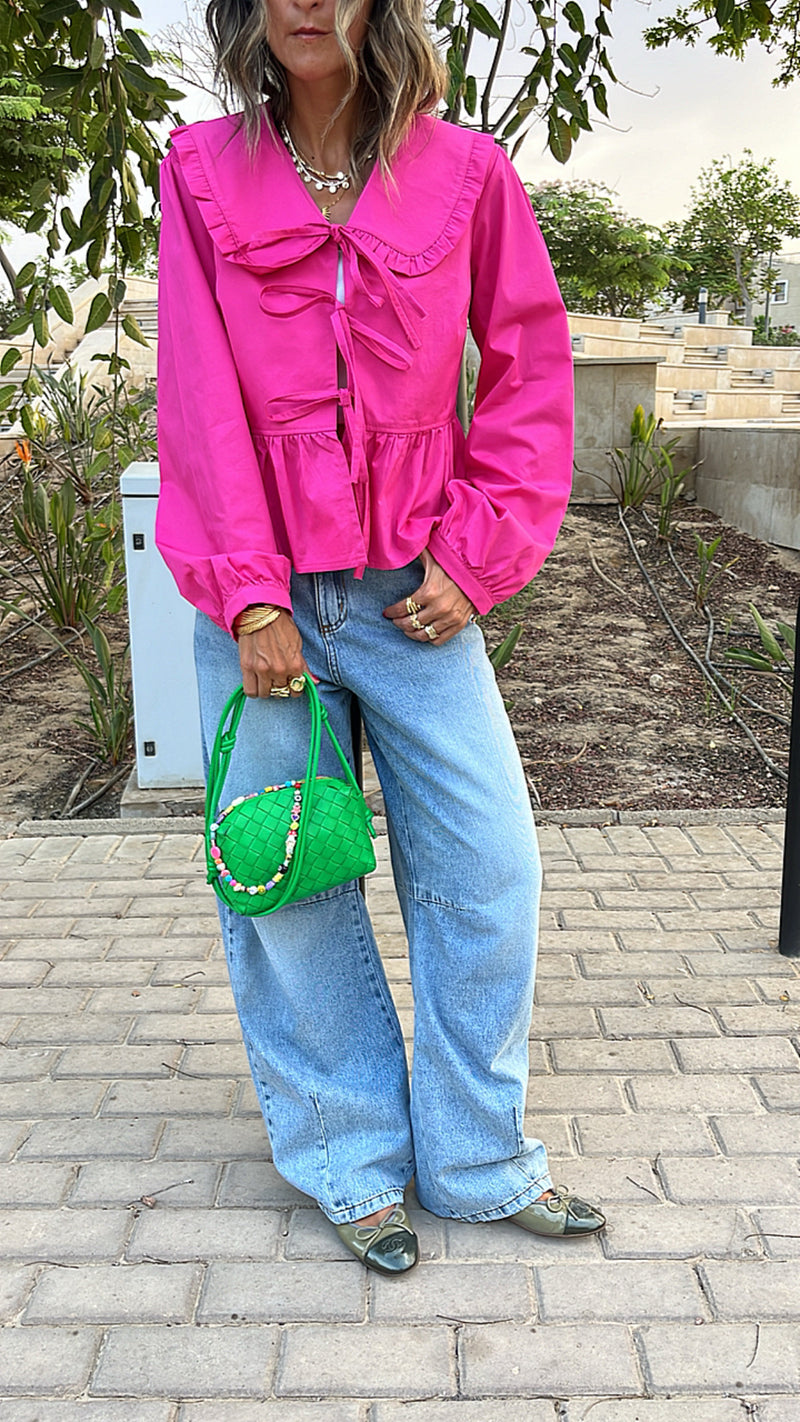 Fuchsia Cottage Bow Shirt