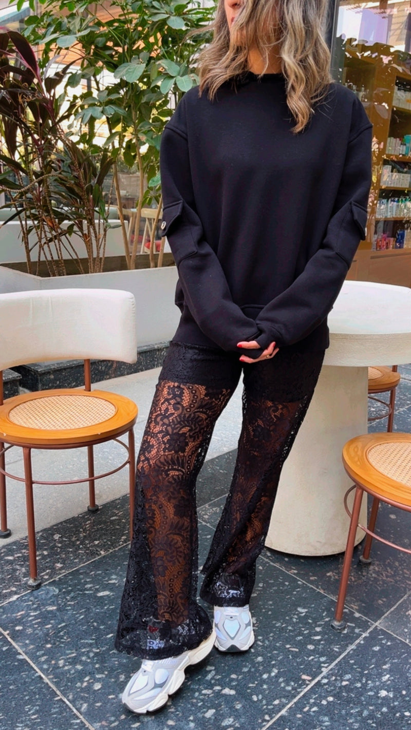 Black Lace Pants