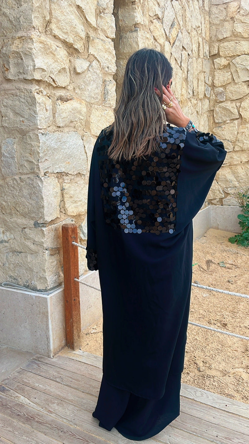 Black Fancy Embellished Kimono