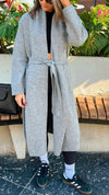 Grey Knitted Maxi Cardigan