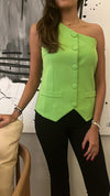 Lime Business Girl One Shoulder Vest