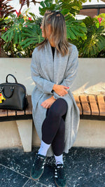 Grey Knitted Maxi Cardigan