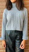 Grey Turtle Neck Loose Knit