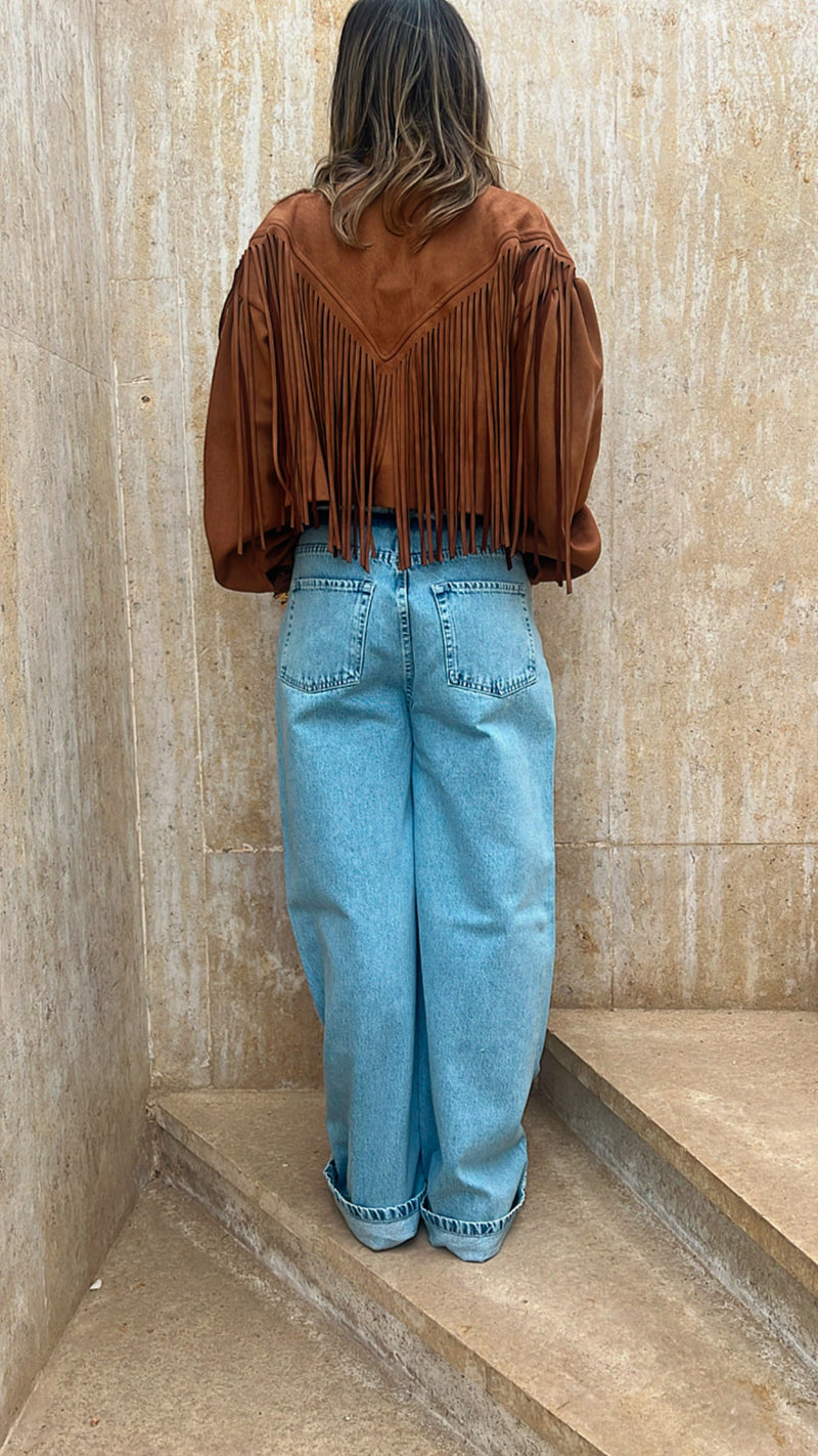 Camel Fringed Cowboy Jacket