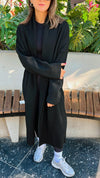 Black Knitted Maxi Cardigan