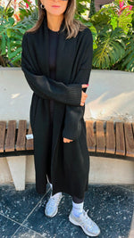 Black Knitted Maxi Cardigan