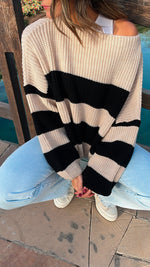 Beige Chunky Striped Knit