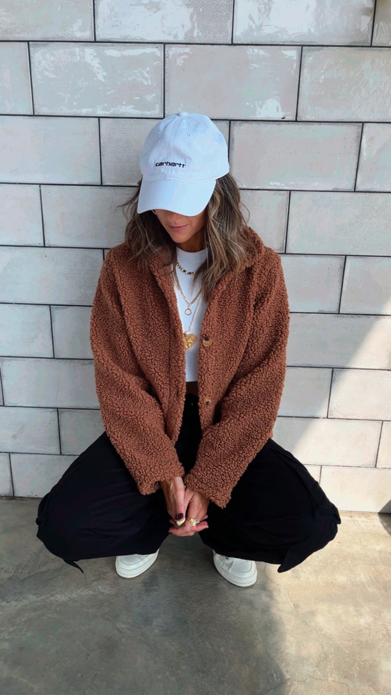 Camel Cozy Teddy Jacket