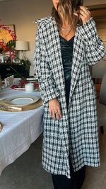 Tweed Checkered Longline Coat