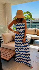 Blue Escape Strapless Dress