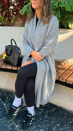 Grey Knitted Maxi Cardigan