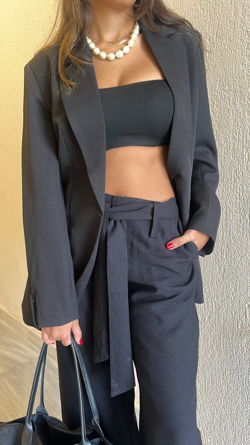 black Belted Pants