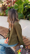 Olive Hit The Streets Cropped Jacket