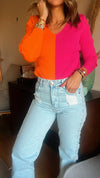 Orange Halftime Colorblock Knit