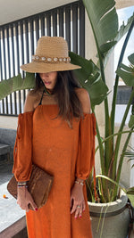 Rust Glowing And Flowing Off Shoulder Coverup