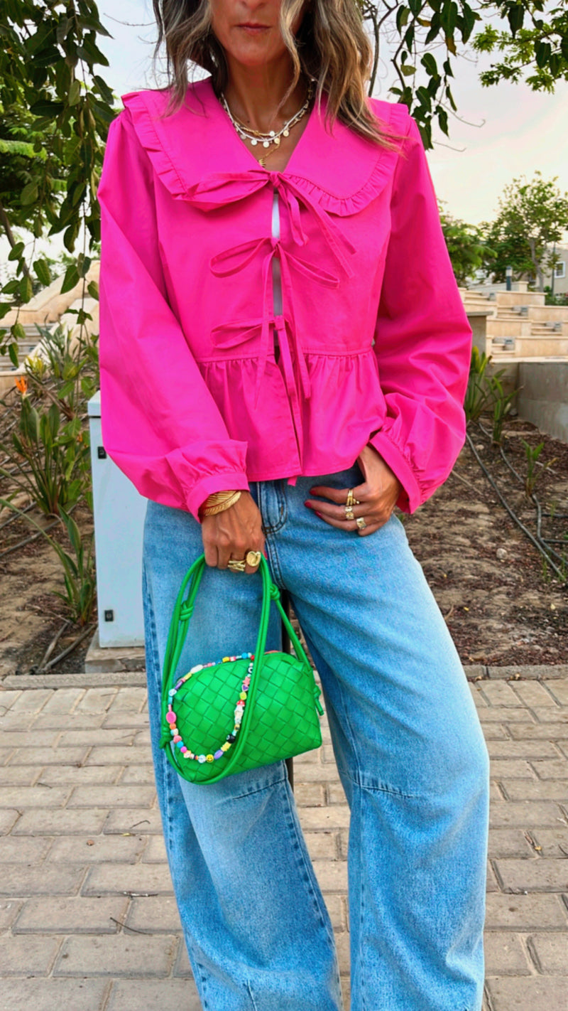 Fuchsia Cottage Bow Shirt