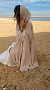 Beige Hooded Shawl Cardi