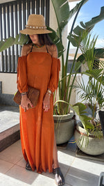 Rust Glowing And Flowing Off Shoulder Coverup