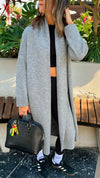 Grey Knitted Maxi Cardigan