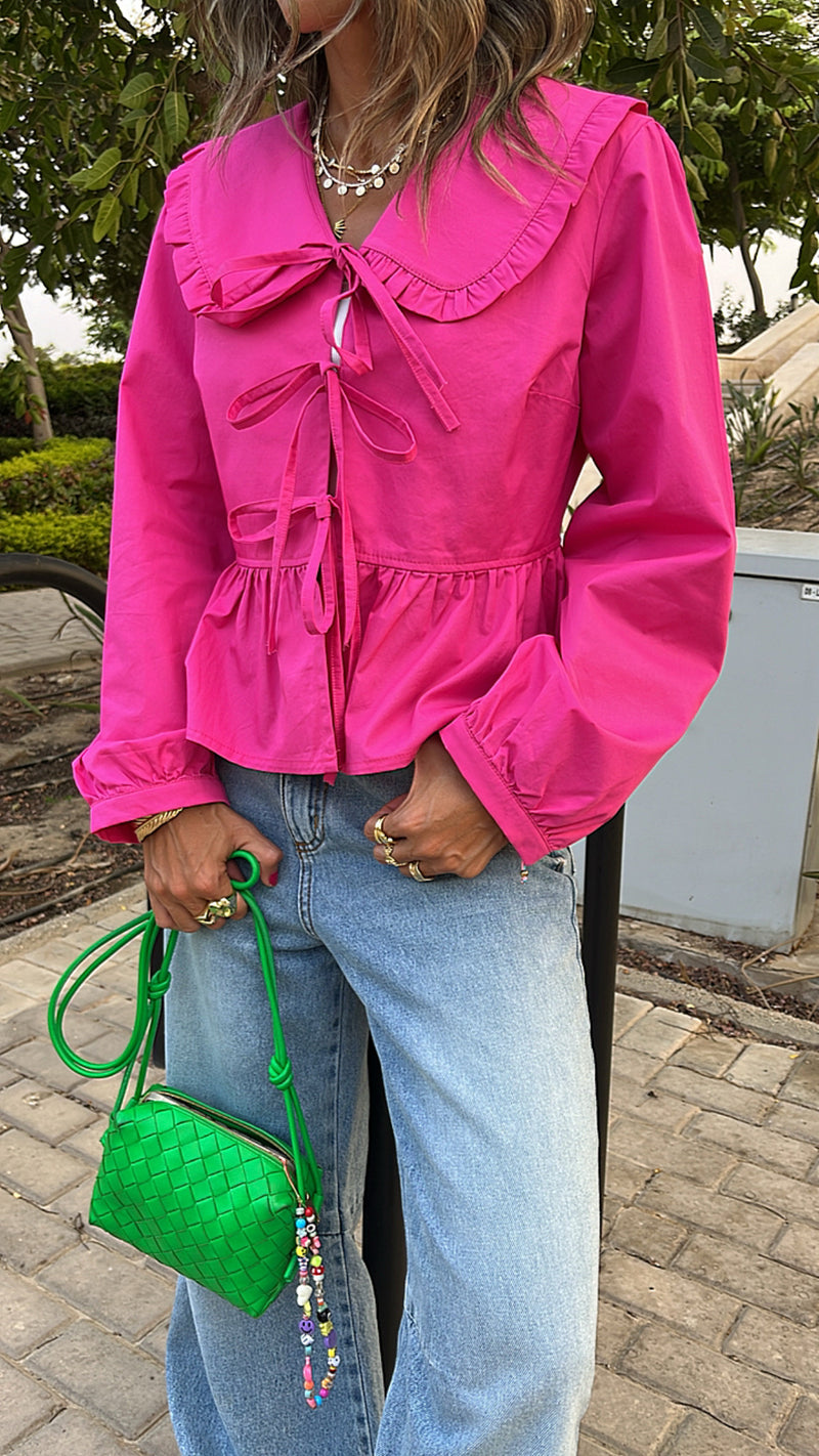 Fuchsia Cottage Bow Shirt