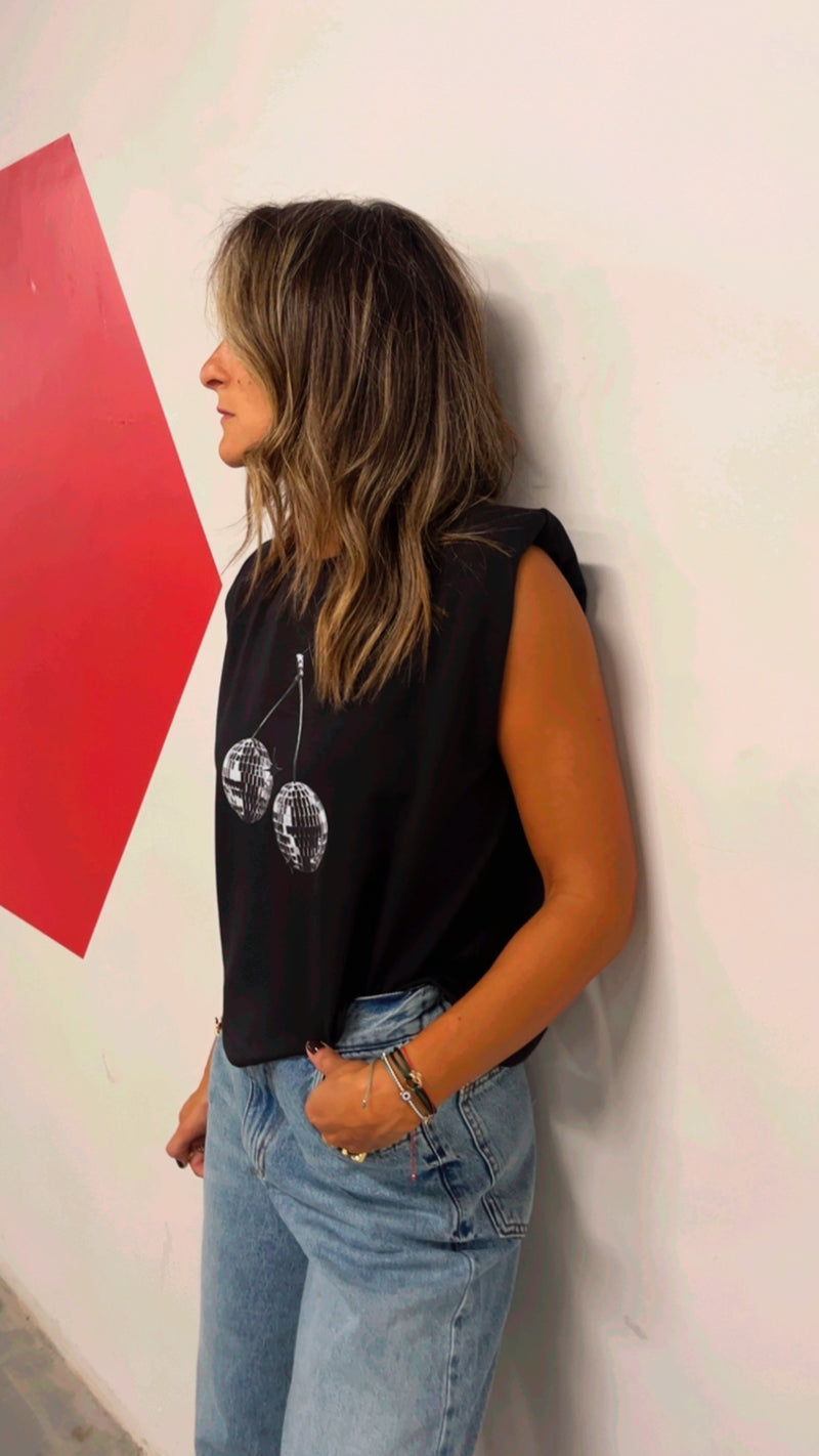 Disco Shoulder Pad Cut Tee